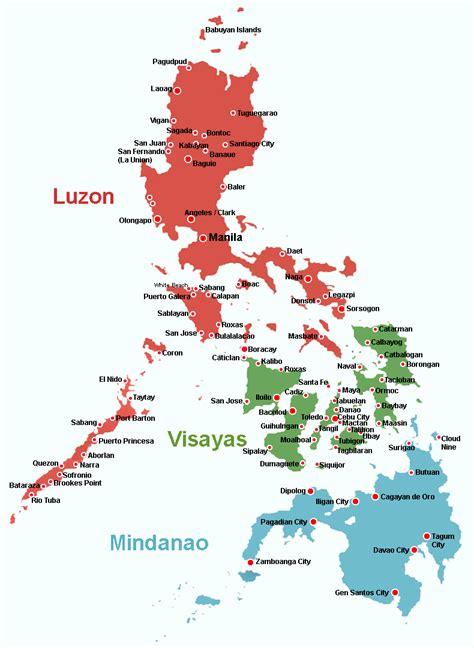 Map Of The Philippines Luzon Visayas Mindanao