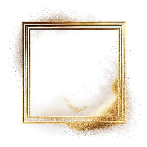 Premium Photo Gold Glitter Swirling Particles On Square Frame