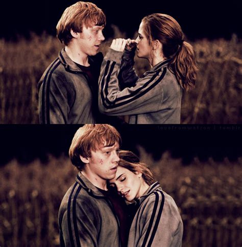 Like hermione, ron gets so wrapped up in their bickering that he becomes oblivious to their surroundings and harry has to shush him or he is surprised by a teacher. Fortuna Major: Ron ♥ Hermione
