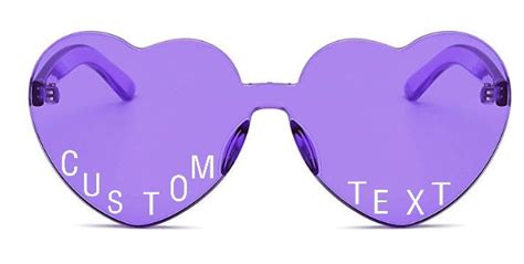 Custom Text Purple Heart Sunglasses Gameday Bae