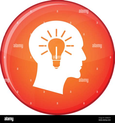 Light Bulb Inside Head Icon Flat Style Stock Vector Image And Art Alamy