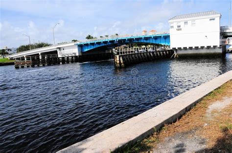 Closed Drawbridge Marina And Boats South Florida Stock Image Image Of