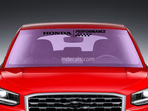 1 X Honda Performance Sticker For Windshield Or Back Window Black