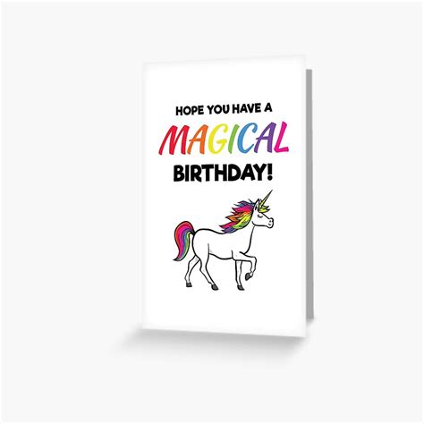 Magical Birthday Unicorn Greeting Card By Dfastart Redbubble