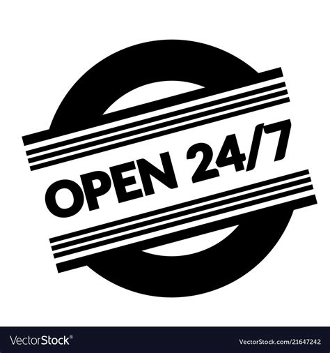 Open 24 7 Stamp On White Royalty Free Vector Image