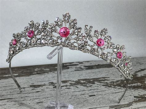 Rose Swarovski Crystal Tiara For Bridal And Quinceanera