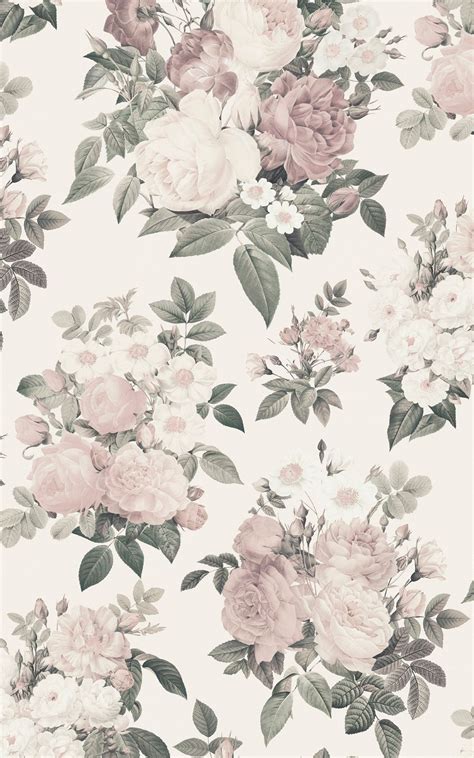 Cream And Pink Vintage Rose Floral Wallpaper Mural Hovia Vintage