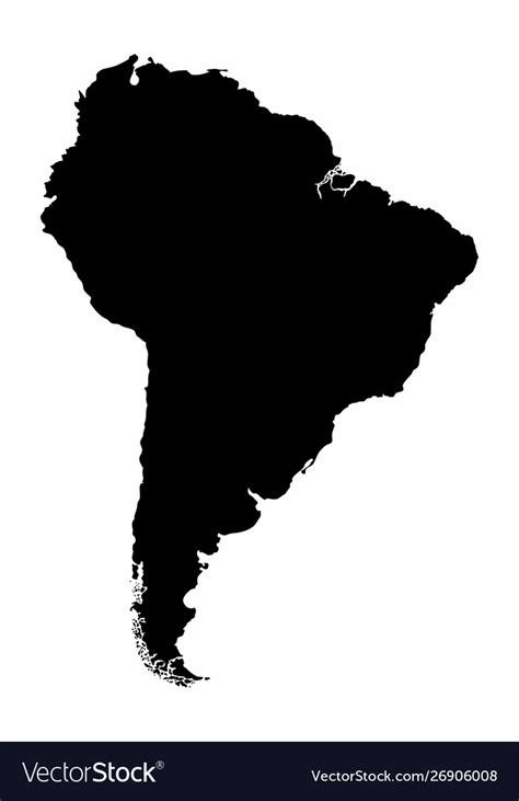 South America Silhouette Map Royalty Free Vector Image