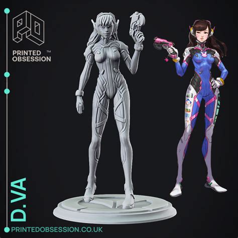 3d Printable Overwatch Dva Full Figurine By Printed Obsession