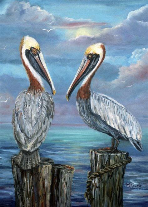 Brown Pelicans By Mary Moran Pelican Art Wildlife Art Bird Art