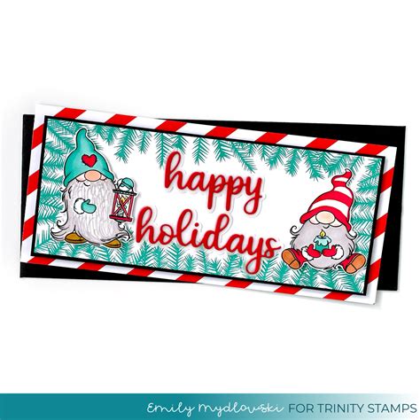 Mix It Up Monday Happy Holidays Gnome Slimline Card Trinity Stamps