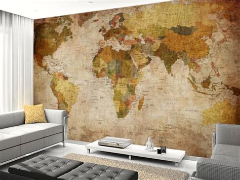 Old Style World Map World Map Wallpaper Map Wallpaper Living Room