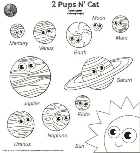 Solar System Coloring Project 2 Pups N Cat