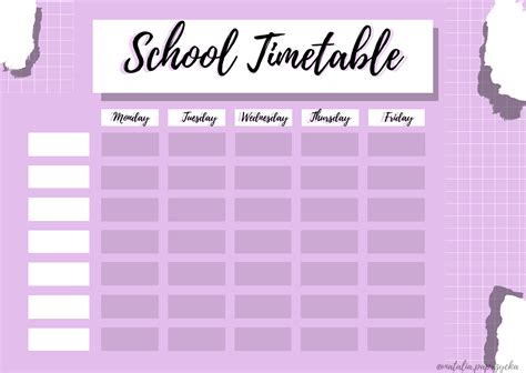 School Timetable School Timetable School Schedule Timetable Template