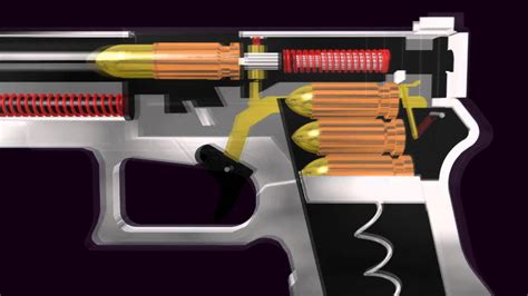 3d Glock Semi Automatic Pistol Function Animation Youtube