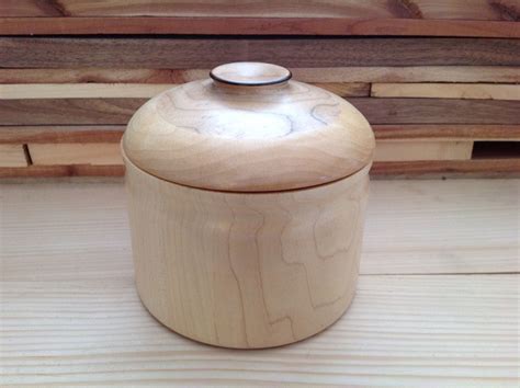 Wood Canister Handcrafted With Maple 13m001 Wood Handcraft Decor