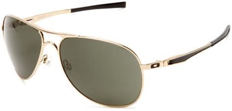 oakley men s plaintiff oo4057 02 aviator sunglasses polished gold frame dark grey lens one size