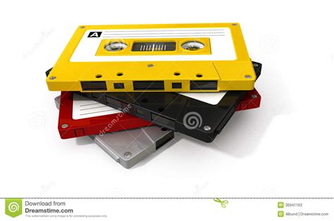 Stack Of Audio Cassette Tape Stock Image Image Of Entertainment