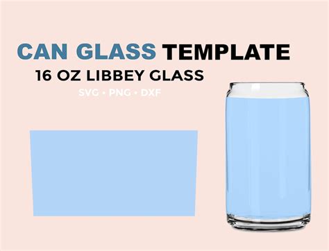 Can Shaped Glass Wrap Template 16oz Libbey Full Wrap Can Etsy