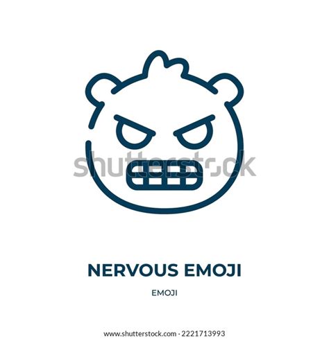 Nervous Emoji Icon Linear Vector Illustration Stock Vector Royalty