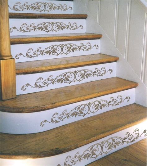 It could be a fun diy. Reusable Stencil Westbury Stair Riser, Classical decor ...