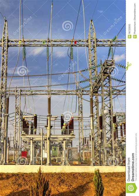 High Voltage Switchyard In Electrical Substation Stock Photo Image Of