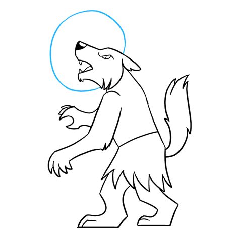 How To Draw A Werewolf Easy Drawing Werewolf Howling Sketch Step By