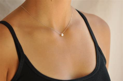Dainty Pearl Necklace Delicate Layering Necklace Simple Pearl