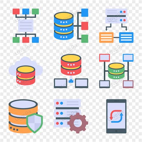 Pack Of Database Architecture Flat Vector Icons Png Transparent And