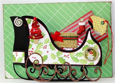 Holiday Sleigh Box Card T Card Holder Svg Cutting File Kit Etsy