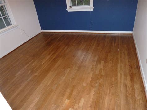 Red Oak Hardwood Floor Stained Golden Oak And Coated With Bona Mega