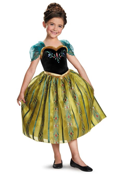 It cost 300 coins in the penguin style catalog, and only members could buy it. Girls Frozen Deluxe Anna Coronation Costume Gown