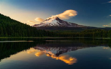 Trillium Lake And Mt Hood Oregon Reflections Mountain Clouds