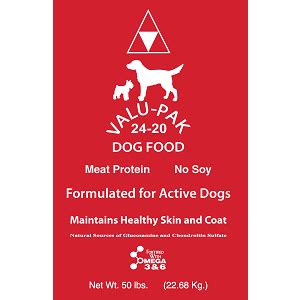 I did notice there's less volume in a 50 lb bag of diamond than dog chow. Valu-Pak 24-20 Dog Food 50 Lb. | Brazos Feed & Supply, Inc ...