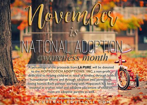 November Is National Adoption Awareness Month La Pure Organic Nail
