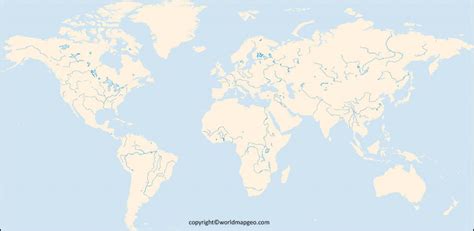 Blank World Map Rivers Only By Moxn On Deviantart Bla