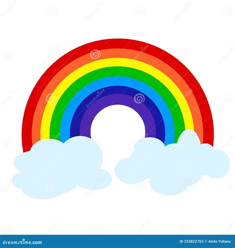 Cute Drawing Of A Rainbow With 7 Vibrant Colours Stretched Between 2