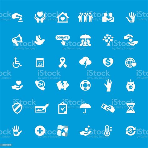 Charity And Relief Vector Icons Set Stock Illustration Download Image