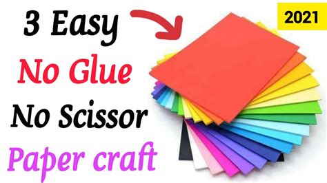 3 Easy No Glue Paper Craft Paper Craft Without Glue And Scissorseasy