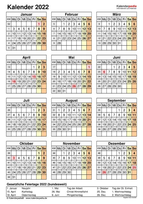 Kalenderpedia 2022 Jahreskalender F R Das Jahr 2022 Auch Zum Ausdrucken
