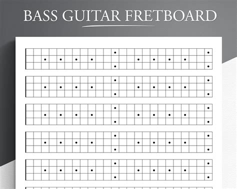 Printable Bass Guitar Neck Diagram Blank Bass Guitar Etsy
