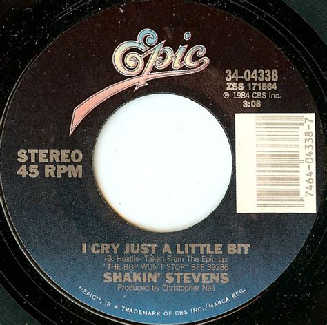 shakin stevens i cry just a little bit 1984 vinyl discogs