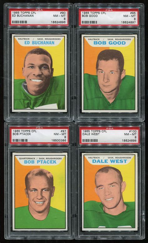 Lot Detail 1965 Topps Cfl Lot Of 8 Assorted Psa 8