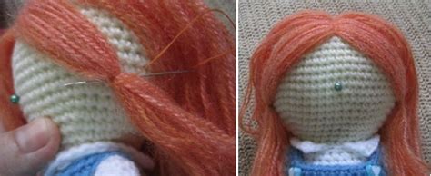 Have you ever curled that plastic ribbon an a gift with scissors? Tutorial to make Hair for an Amigurumi Doll - Sayjai Amigurumi Crochet Patterns ~ K and J Dolls ...