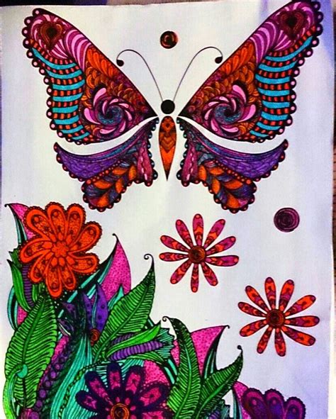 Coloring Page From Mandala Coloring Bookcolored With Gel Pens And