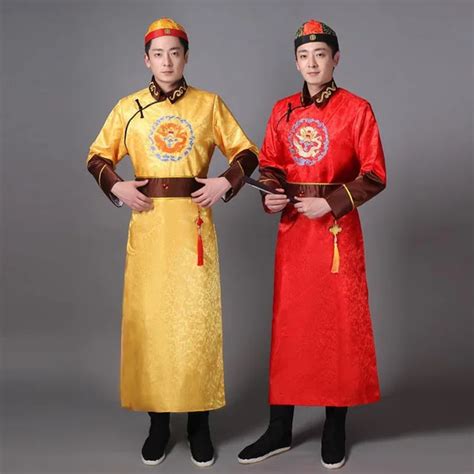 Male Chinese Traditional Costume Long Robe Gown Tang Dynasty Costume