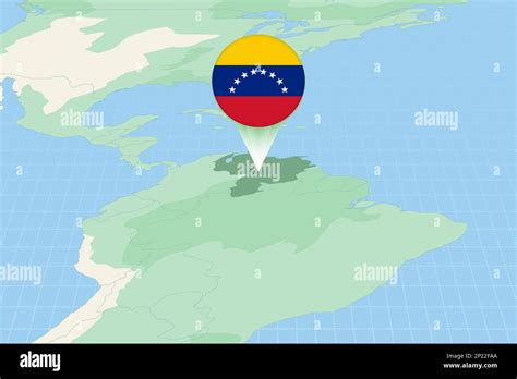 Map Illustration Of Venezuela With The Flag Cartographic Illustration