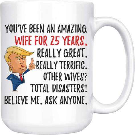 Funny Amazing Wife For 25 Years Coffee Mug 25th Anniversary Wifes 25th Anniversary Mug 25