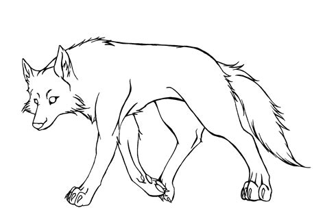 Angry View Angry Wolf Side View Drawing 
