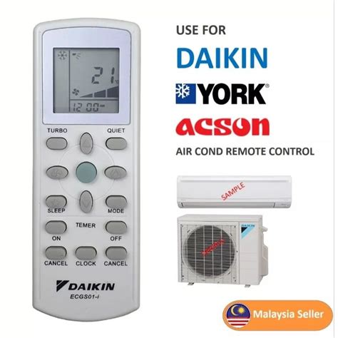 Daikin York Acson Universal Aircond Remote Control All In Shopee